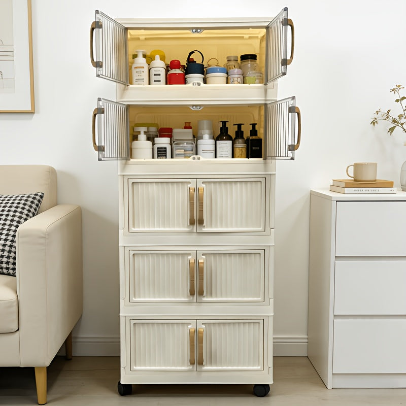 Heavy-Duty Home Storage Organizer – space-saving everyday organization, Multi-Functional Foldable Storage Cabinet with 5-Tier 3-Tier Large Capacity Space-Saving Suitable for Entrance Corridor, designed for American homes, daily convenience and practi