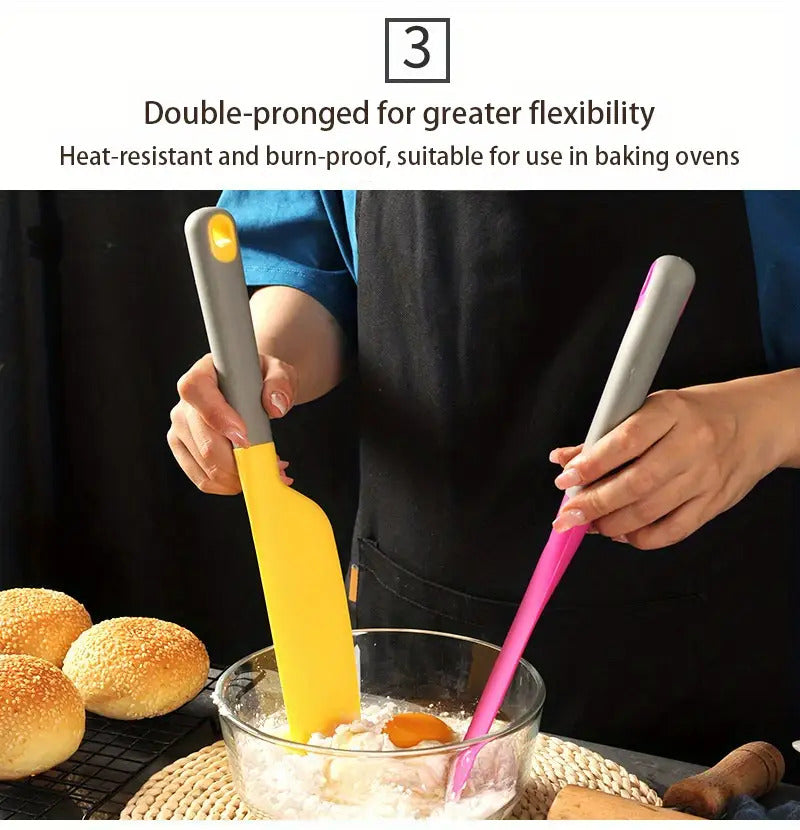 Kitchen Essential – 2pcs Large Silicone Mixing Jam Spatula Cake Cream Heat-Resistant Kitchen Scraper, Kitchen Supplies Kitchen Additions, Christmas Gift, Suitable for Cooking And Baking, Eas