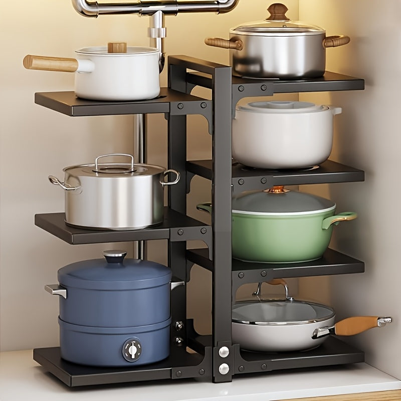 Storage Rack – 2/7-Tier Adjustable Kitchen Storage Rack, Multi-Layer Sink Organizer for Pots, Pan