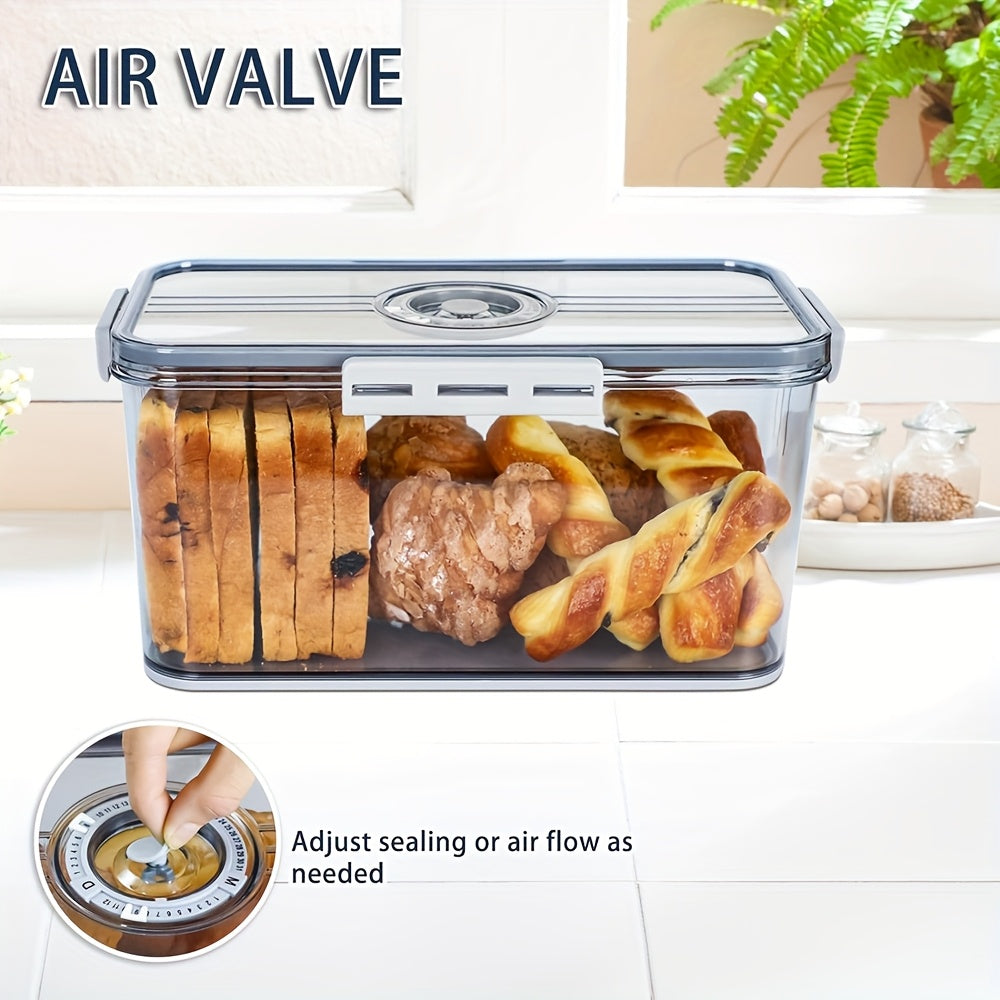 1pc Sealed Bread Storage Containers - Bread Boxes, Portable And Leak Proof Food Sealers with Date Recording Device, for Bread, Toast, Fruits And Vegetables, Kitchen Organizers And Storage, Kitchen Tools