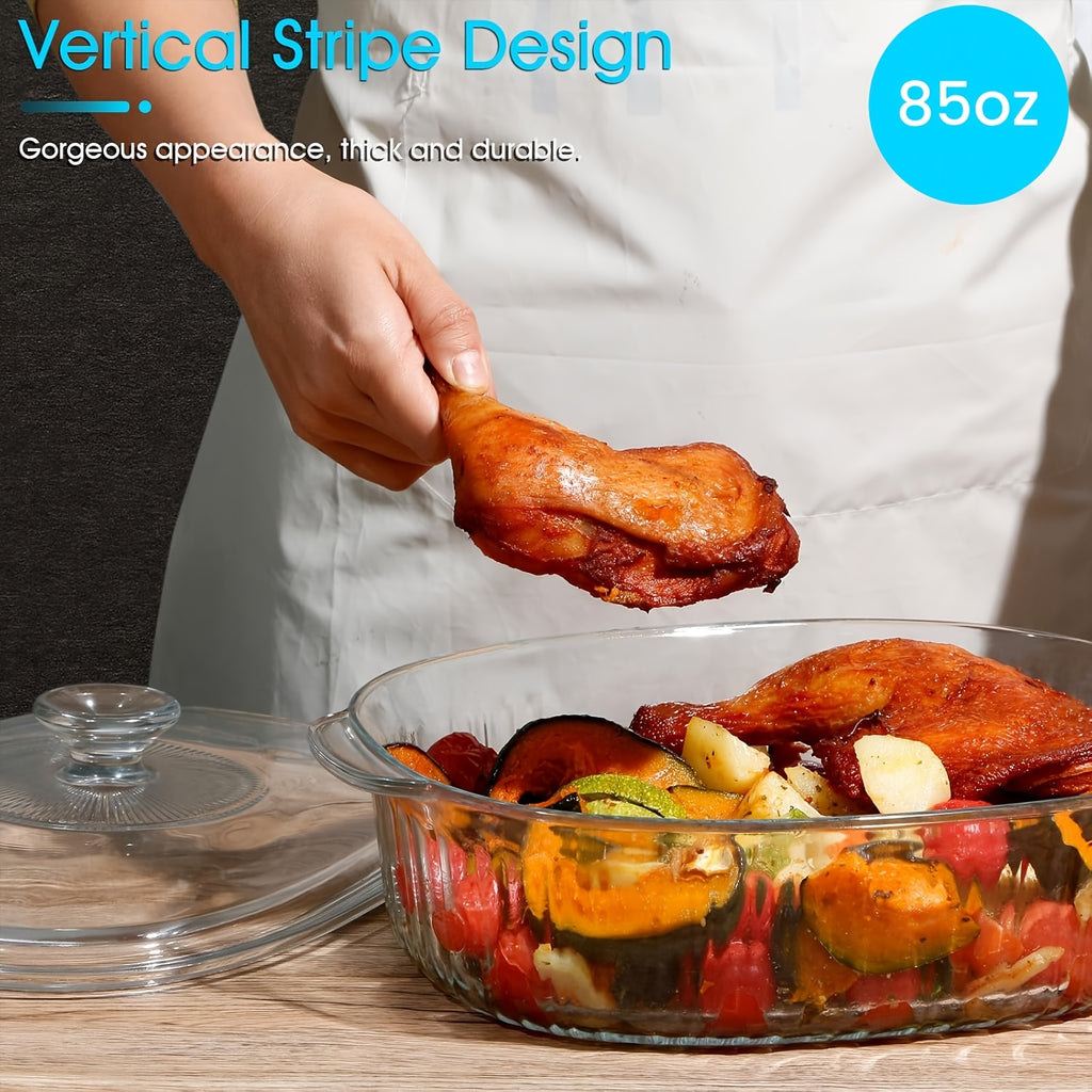 Premium 50oz Kitchen Baking Dish Set – oven-ready cooking and serving, Oval Glass Casserole Dish with Lid Set - 50oz 85oz Oven Microwave Safe Perfect, designed for American homes, daily convenience and practical gifting