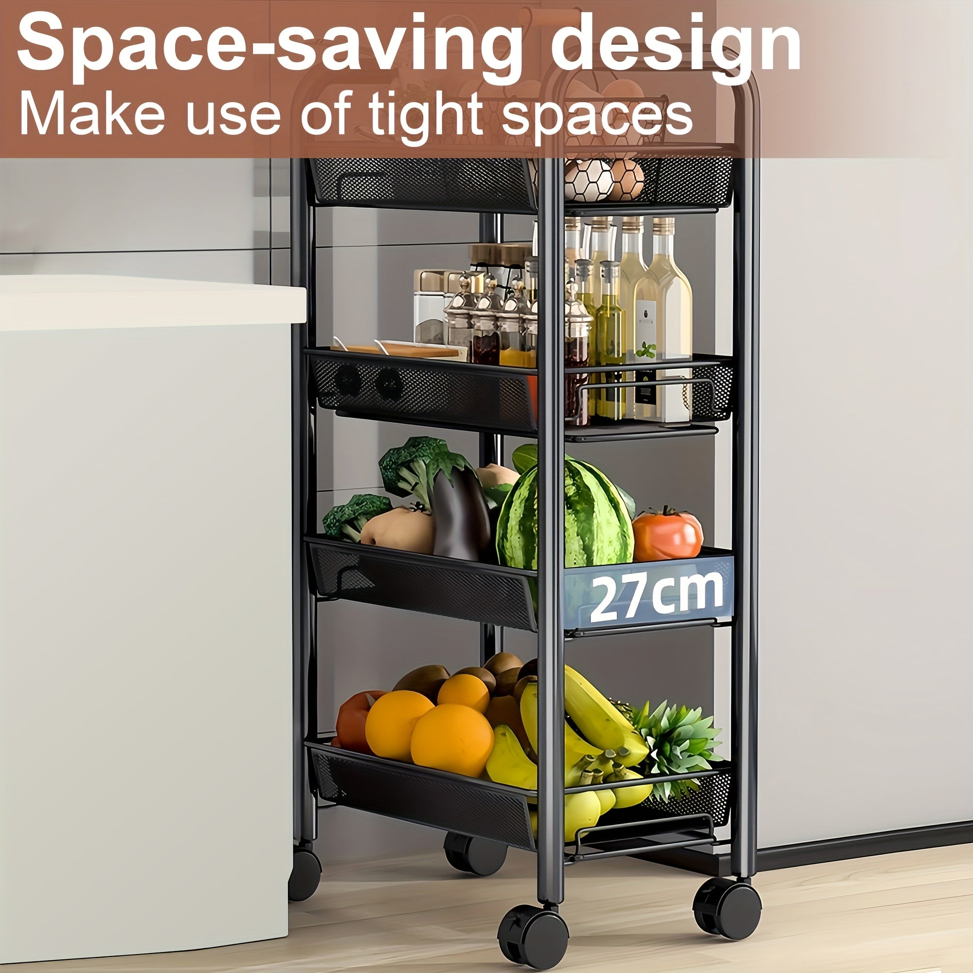 Space-Saving Adjustable Home Storage Rack – durable multi-purpose storage, Multi-layer Carbon Steel Storage Trolley Multifunctional Storage Trolley On Wheels Space Saving Detachable Carbon, designed for American homes, daily convenience and practical