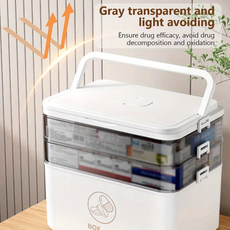 Compact Stackable Home Storage Bins – portable space-saving storage, Home Bathroom Travel Multi-Layer Large Capacity Medicine Storage Box Bathroom Storage with Portable Pill, designed for American homes, daily convenience and practical gifting