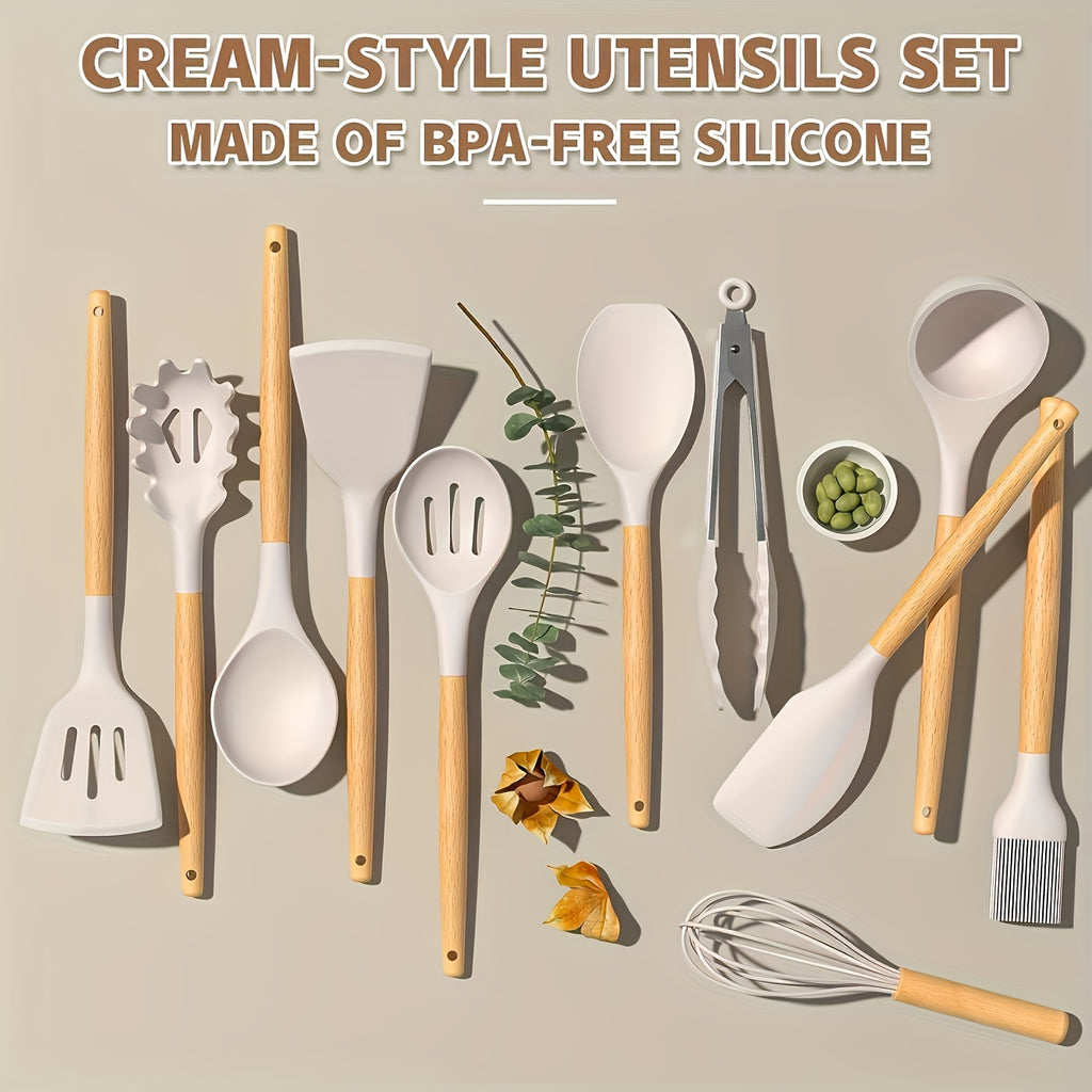 Kitchen Essential – 33pcs/set, Silicone Utensil Set, Kitchen Utensil Set, Safety Cooking Utensils Set, Non-Stick Cooking Utensils Set With Handle, Washable Modern Cookware, Kitchen Stuff, Ki
