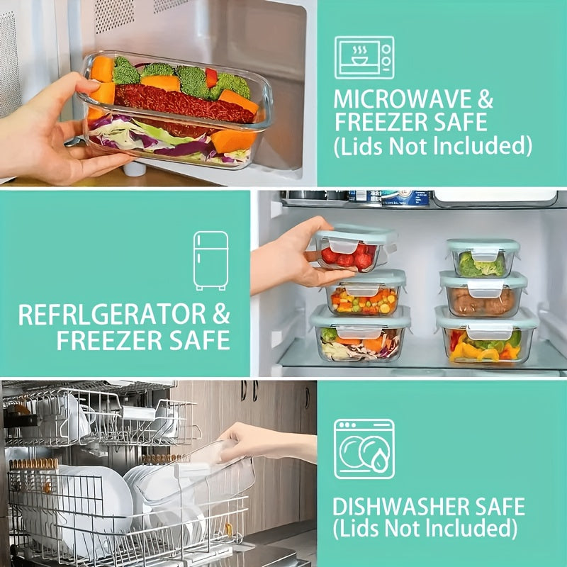 16pcs (8 Lids 8 Containers) Airtight Glass Food Storage Containers Lunch Boxes Microwave Oven Safe Perfect For Salads Fruits Vegetables And Sandwiches Lunch Boxes Airtight Storage Durable Glass Food Storage Set