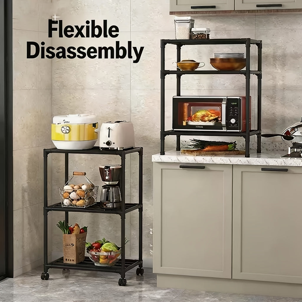 Versatile Adjustable Home Storage Rack – durable multi-purpose storage, 6-Tier Rotating Metal Storage Cart Adjustable Rolling Storage Shelf with Wheels Multifunctional Utility Trolley, designed for American homes, daily convenience and practical gift