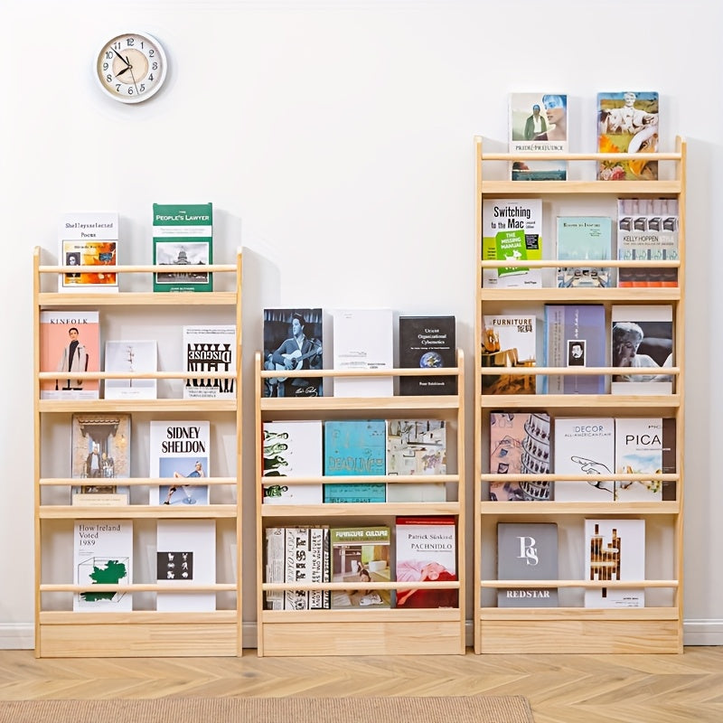 Home Storage Organizer – Creative Design, Ultra-Narrow Solid Wood Bookshelf, Bookcase, No Paint And Zero Formaldehyde, Wall-Mounted Bookshelf, Over-The-Door Bookshelf, Multi-Layer Shelf, Spa