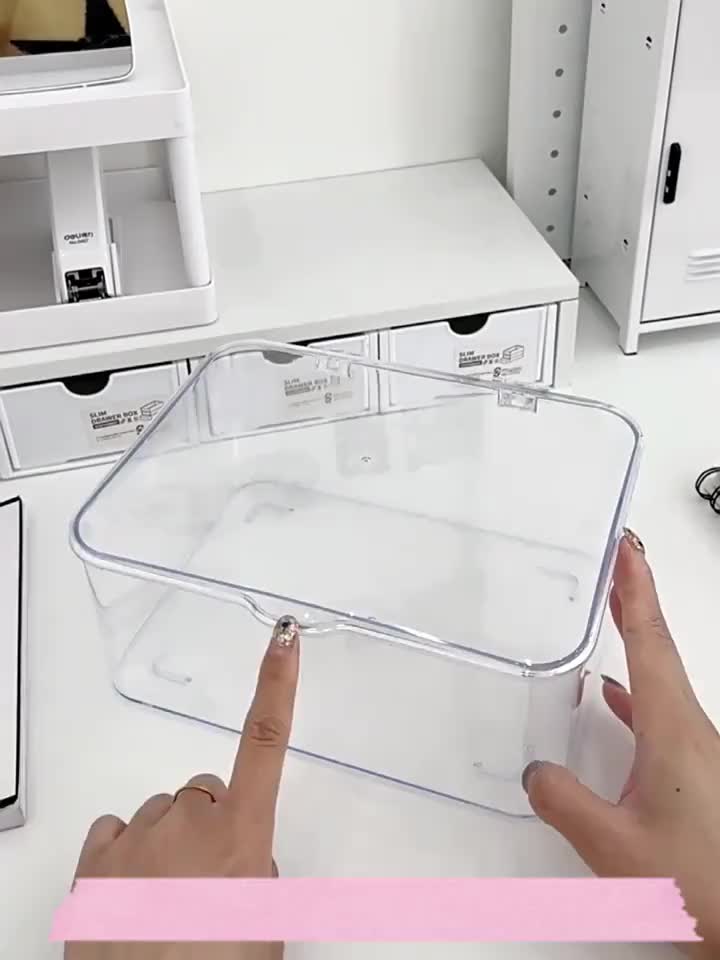 [Stackable Storage Boxes] Acrylic Stackable Storage Boxes, Bohemian Style Storage Boxes, Transparent, Suitable for Home, Office, School Supplies, Suitable for Dresser, Bathroom, Desktop, Home Organization Baskets, Boxes