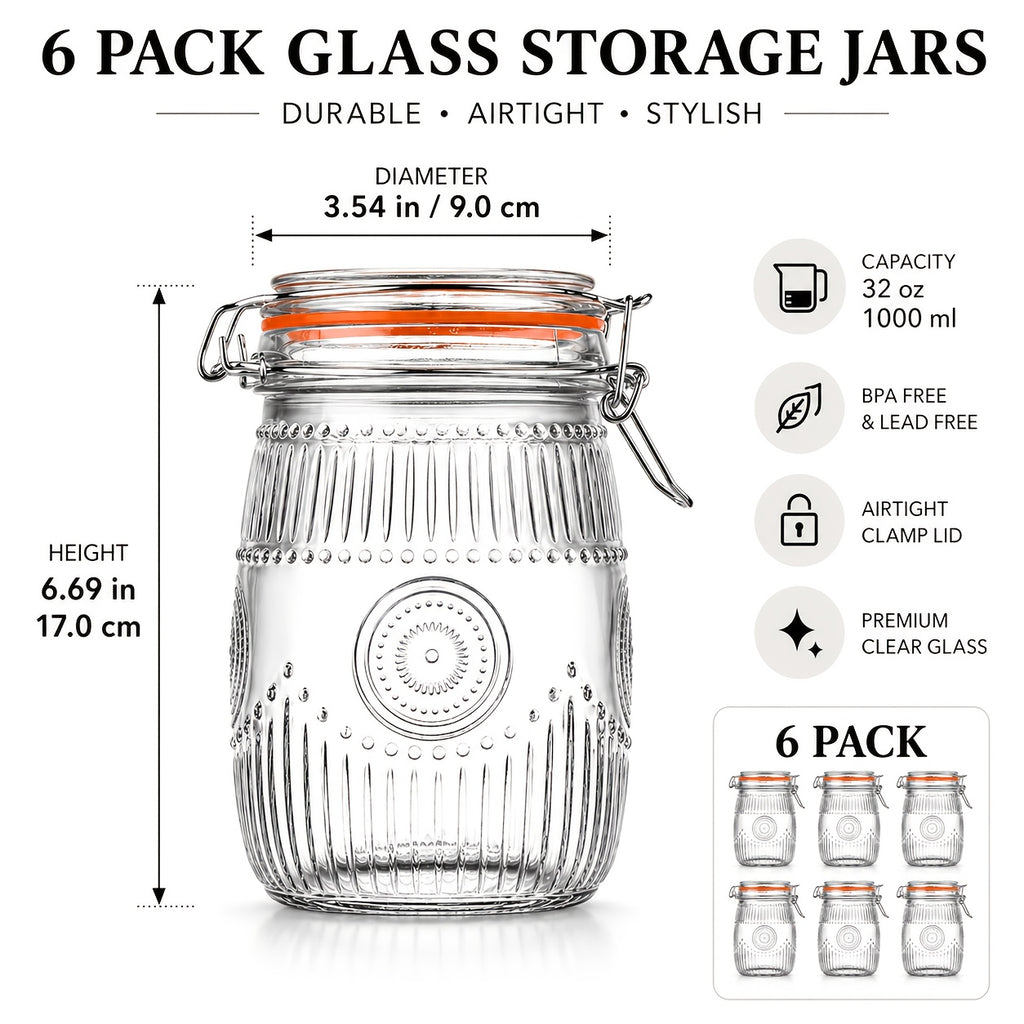 Easy-Access 32oz Mason Jar Set – clear pantry organization, reusable lidded storage, designed for American kitchens, pantries, apartments, home organization, daily use and practical gifting