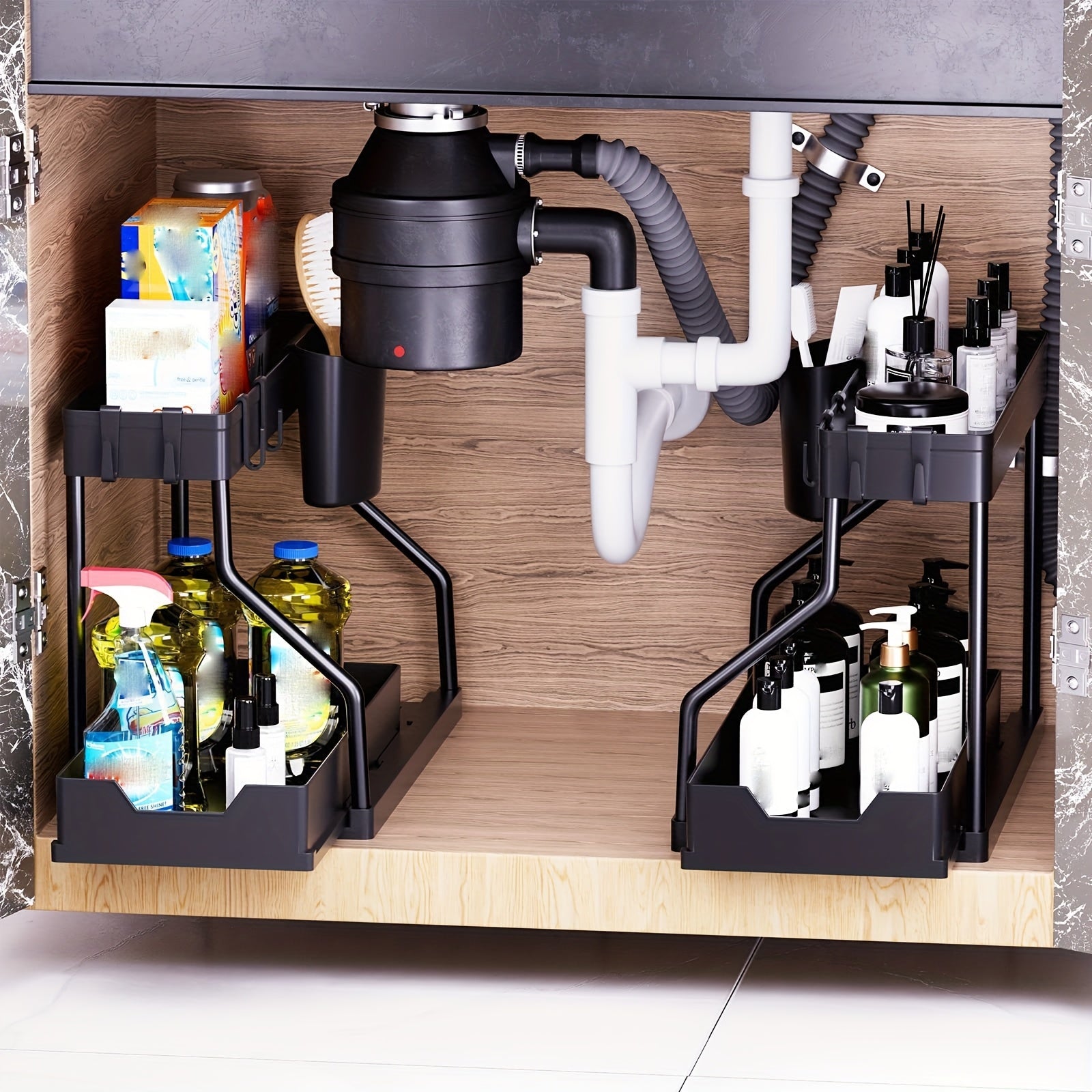 Storage Rack – Easy-Access 2pcs Adjustable Kitchen Storage Rack – multi-purpose organization, dur