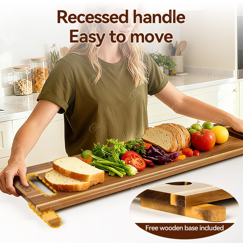 Premium Kitchen Cutting Board – durable food prep and serving, 36X12 Inch Extra Large Acacia Wood Charcuterie Board Cutting Board with Handles 3Ft Rectangular, designed for American homes, daily convenience and practical gifting