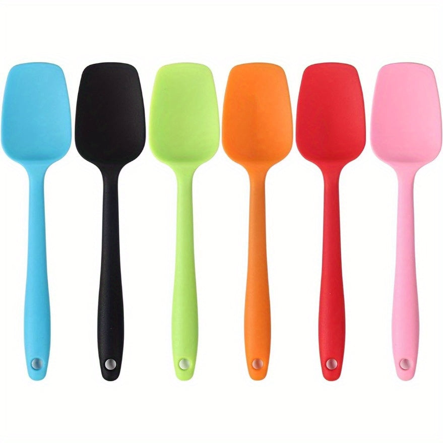 6pcs, Silicone Scraper, Silicone Scraper, Mini Silicone Scraper, Jam Scraper, Heat Resistant Cream Scraper, Stirring and Baking Tools, Kitchen Utensils, Apartment Necessities, Baking Tool