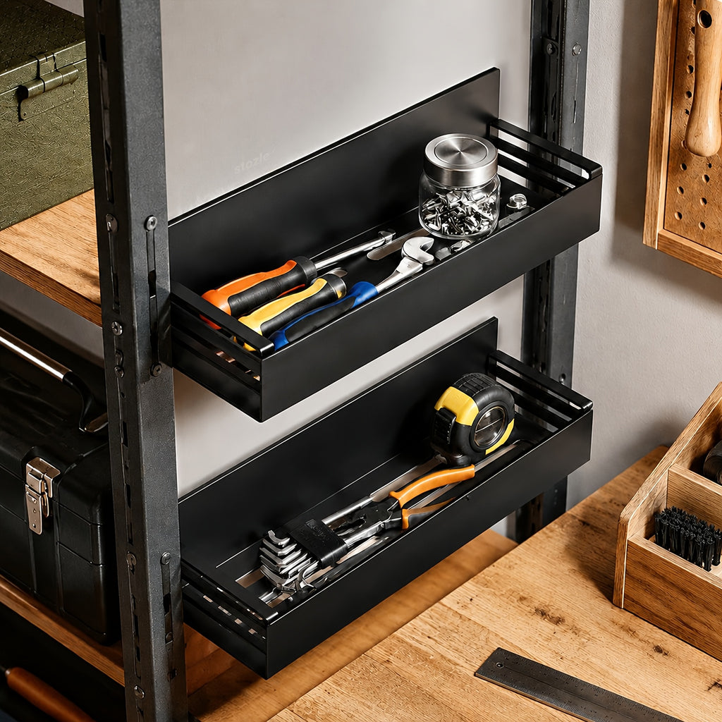 Kitchen Essential – 2/4pcs Strong Magnetic Shelves - Shelves, Magnetic Tool Racks, Suitable for Garages, Tool Rooms, Washing Machines, No Drilling Required for Installation, Can Be Used to H