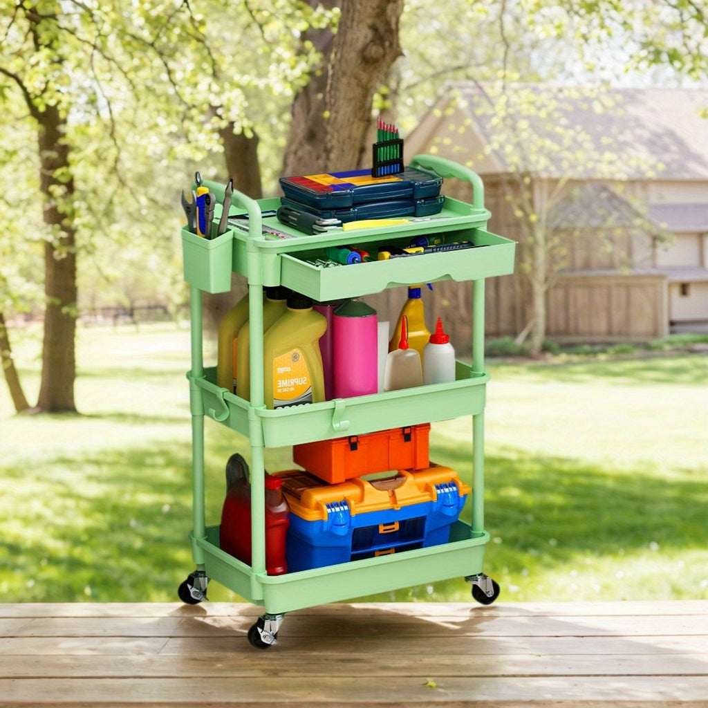 Heavy-Duty 4 Tier Stackable Storage Drawer – smooth-access cabinet organization, 3 4 Tier Rolling Utility Cart with Drawer - Multifunctional Storage Organizer with Lockable, designed for American homes, daily convenience and practical gifting
