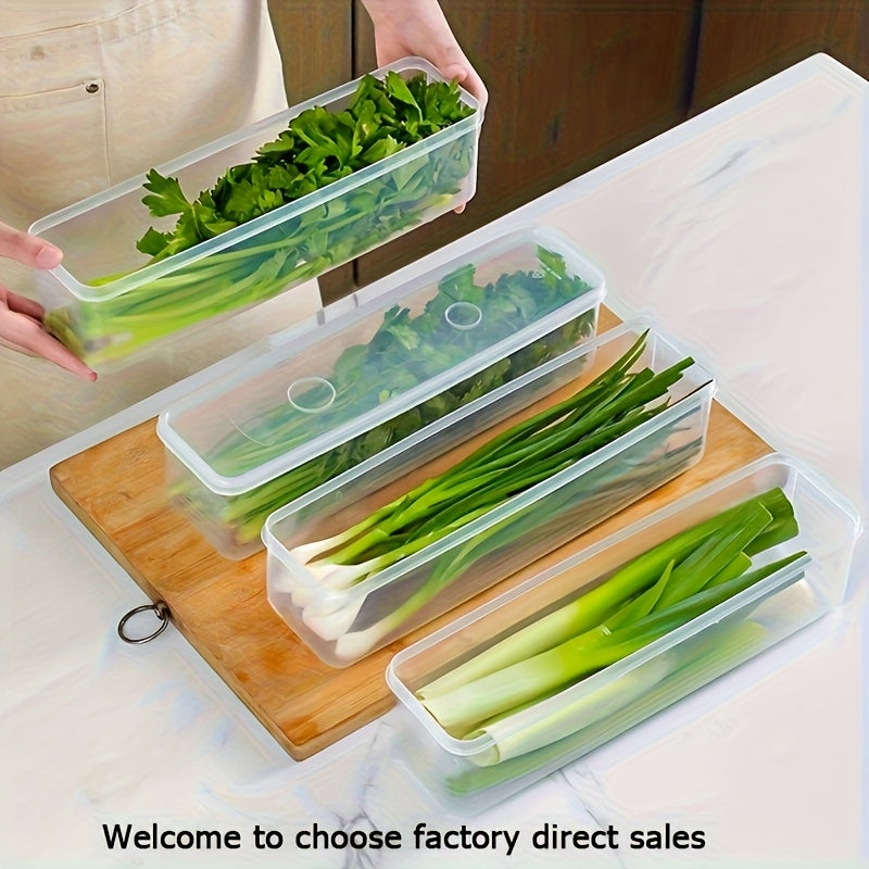 Compact Refrigerator Storage Organizer – easy-access fridge organization, Set of Four Bpa-Free Plastic Containers with Lids Ideal for Organizing Onions Parsley Coriander, designed for American homes, daily convenience and practical gifting