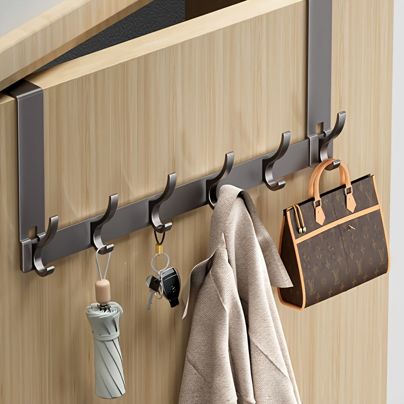Multifunctional No-Drill Bathroom Over-the-Door Hook - Luxury Iron Alloy Towel Rack, Shower Storage And Organization Tool