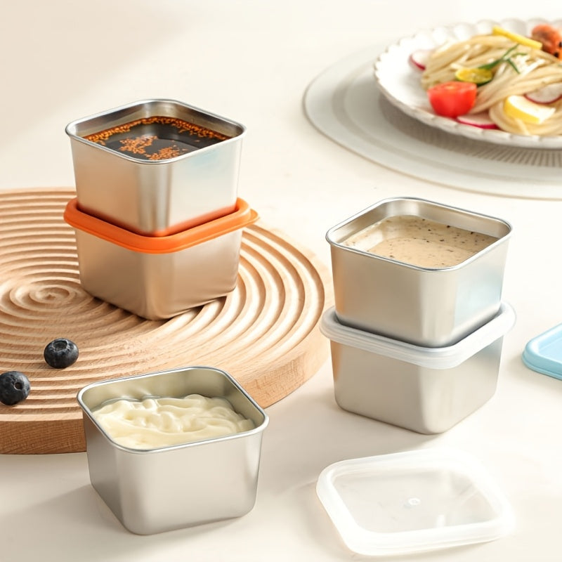 Space-Saving 6pcs Airtight Food Storage Containers – leak-resistant reusable meal prep, 6pcs with Plastic Lid Reusable Sauce Container with Locking Lid - Square Dish for, designed for American homes, daily convenience and practical gifting
