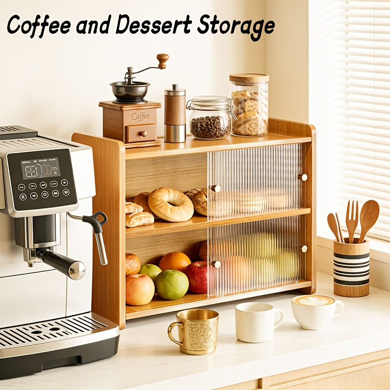 Space-Saving Countertop Bread Storage Box – fresh-bread countertop organization, Kitchen Countertop Bread Box Wooden Bread Storage Box Oven Rack with 2-Tier Bread Box, designed for American homes, daily convenience and practical gifting