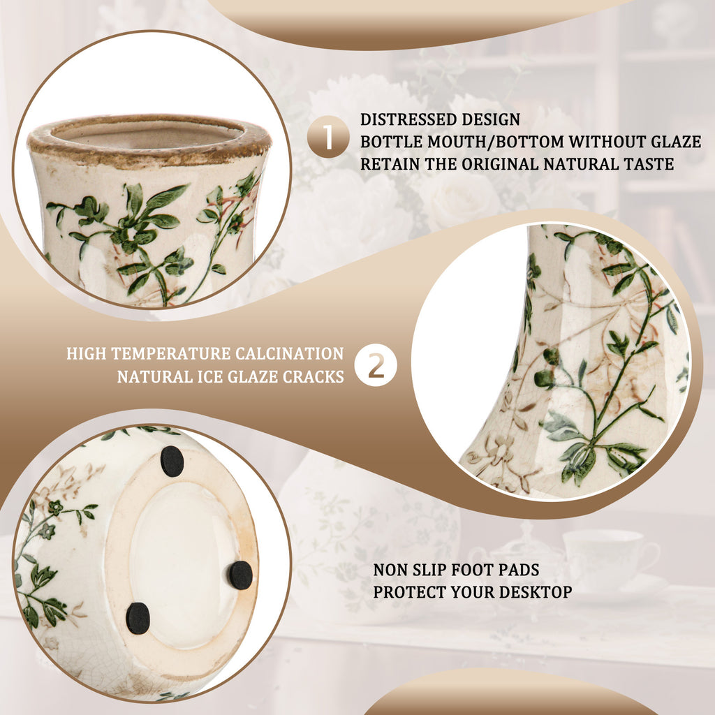 Easy-Access Ceramic Flower Vase – tabletop floral display and modern home decor, Heavy-Duty Ceramic Flower Vase tabletop floral display and modern home decor Large, designed for American homes and practical gifting
