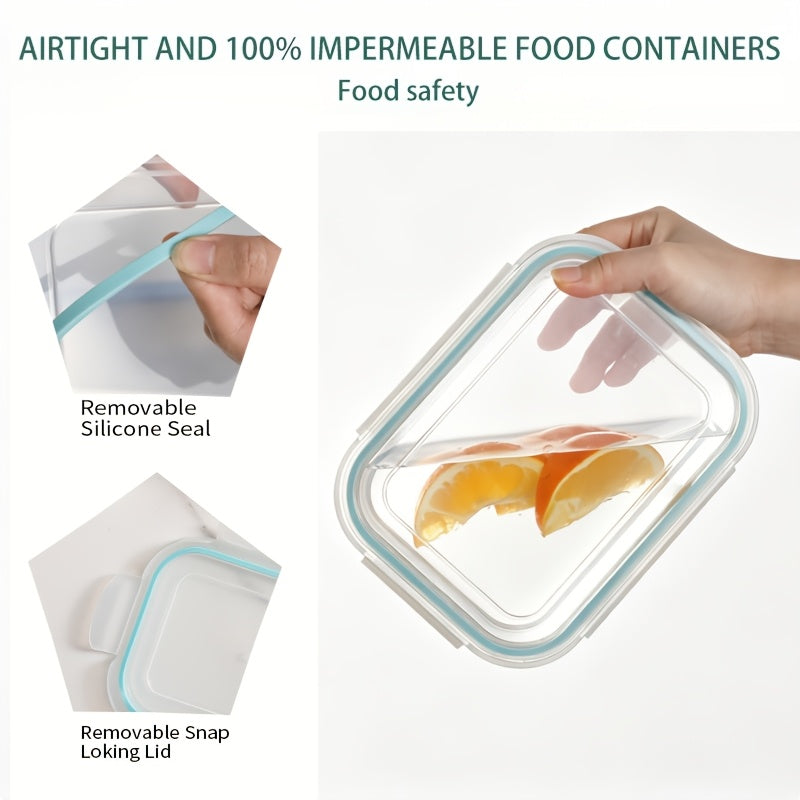 16pcs Glass Food Storage Set-perfect For Meal Prep And Kitchen Organization. Leak-proof, Airtight Glass Lunch Boxes (8 Containers + 8 Lids) Suitable For Use In The Microwave, Oven, Refrigerator, And Dishwasher. Ideal For Office Lunches.