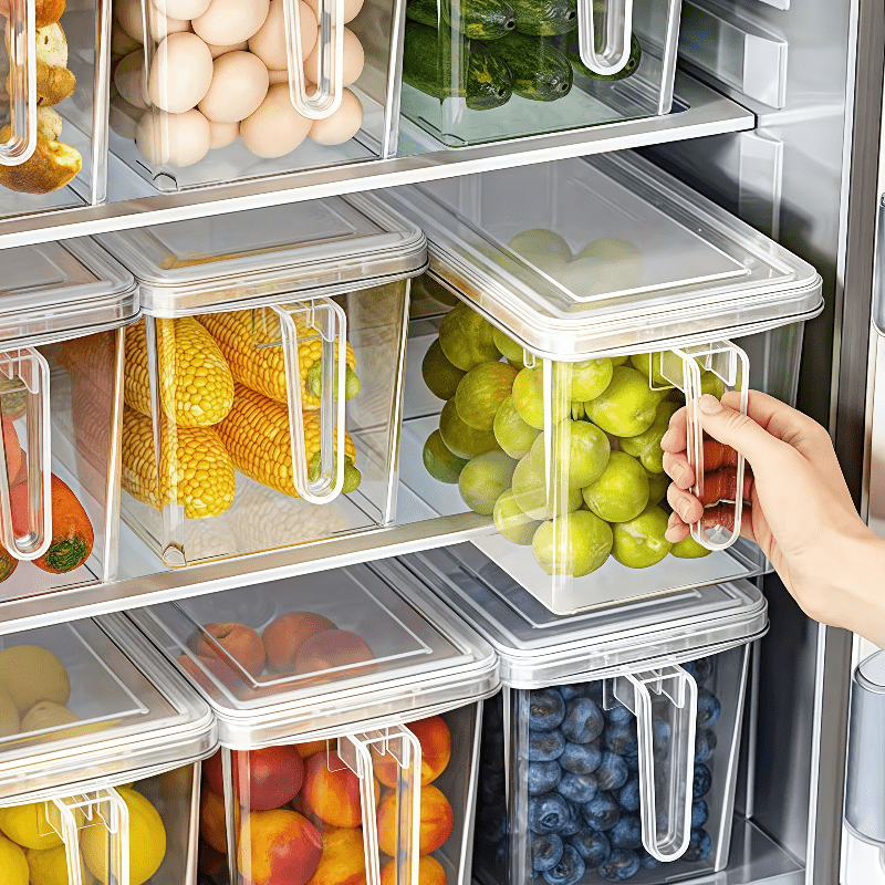 Versatile 3pcs Refrigerator Storage Organizer – easy-access fridge organization, 3pcs of Refrigerator Storage Boxes with Handles Preventing Food from Going Bad and Being, designed for American homes, daily convenience and practical gifting