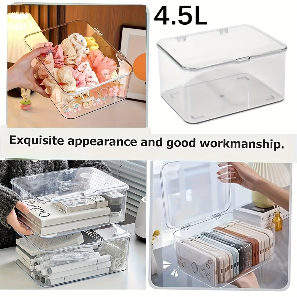 [Stackable Storage Boxes] Acrylic Stackable Storage Boxes, Bohemian Style Storage Boxes, Transparent, Suitable for Home, Office, School Supplies, Suitable for Dresser, Bathroom, Desktop, Home Organization Baskets, Boxes