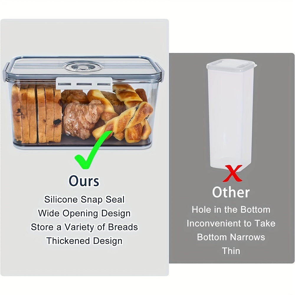 1pc Sealed Bread Storage Containers - Bread Boxes, Portable And Leak Proof Food Sealers with Date Recording Device, for Bread, Toast, Fruits And Vegetables, Kitchen Organizers And Storage, Kitchen Tools