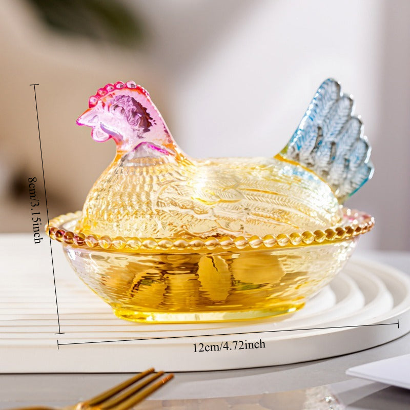 Space-Saving Airtight Storage Jar Set – clear reusable pantry storage, Elegant And Durable Chicken-Shaped Glass Storage Jar with Lid Perfect Table And Desk Ornament, designed for American homes, daily convenience and practical gifting
