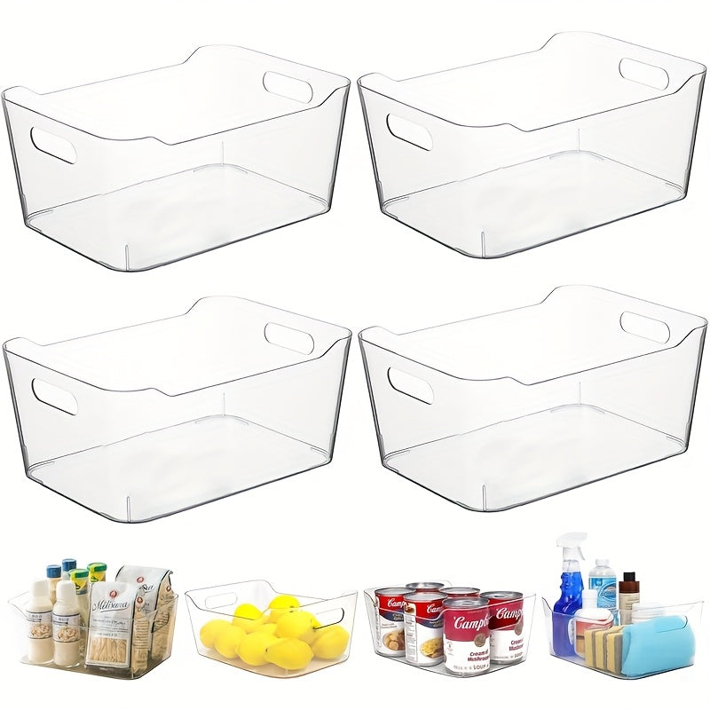 Space-Saving 8pcs Refrigerator Storage Organizer – easy-access fridge organization, 8pcs Clear Storage Organizer Set with Lids - 4 Large 4 Small Stackable PET, designed for American homes, daily convenience and practical gifting