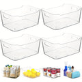 Space-Saving 8pcs Refrigerator Storage Organizer – easy-access fridge organization, 8pcs Clear Storage Organizer Set with Lids - 4 Large 4 Small Stackable PET, designed for American homes, daily convenience and practical gifting