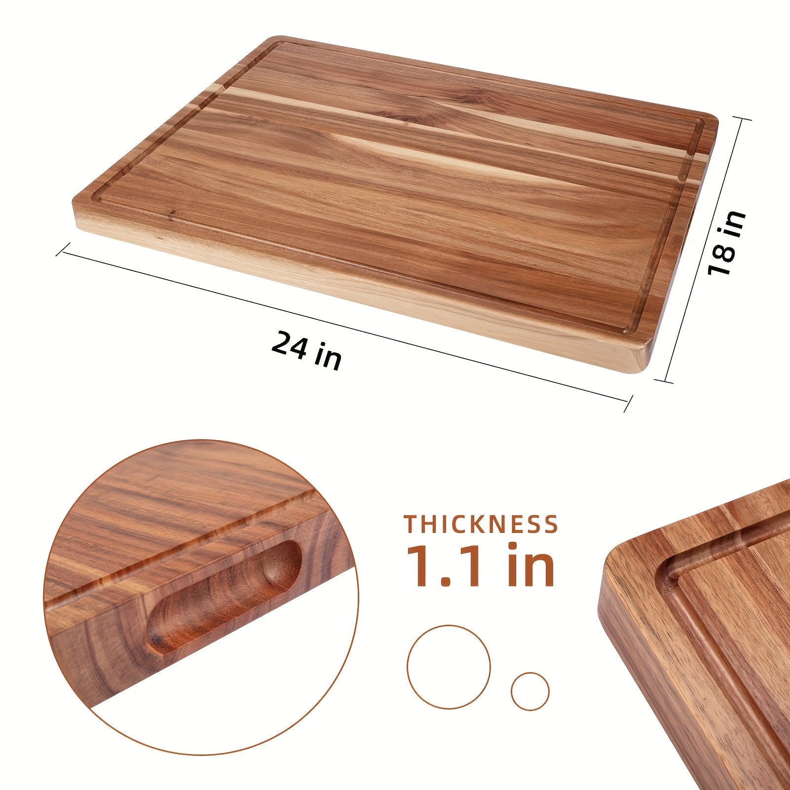 Heavy-Duty Kitchen Cutting Board – durable food prep and serving, XXL Acacia Cutting Board - Durable Wooden Chopping Board Extra Large Charcuterie And Cheese, designed for American homes, daily convenience and practical gifting