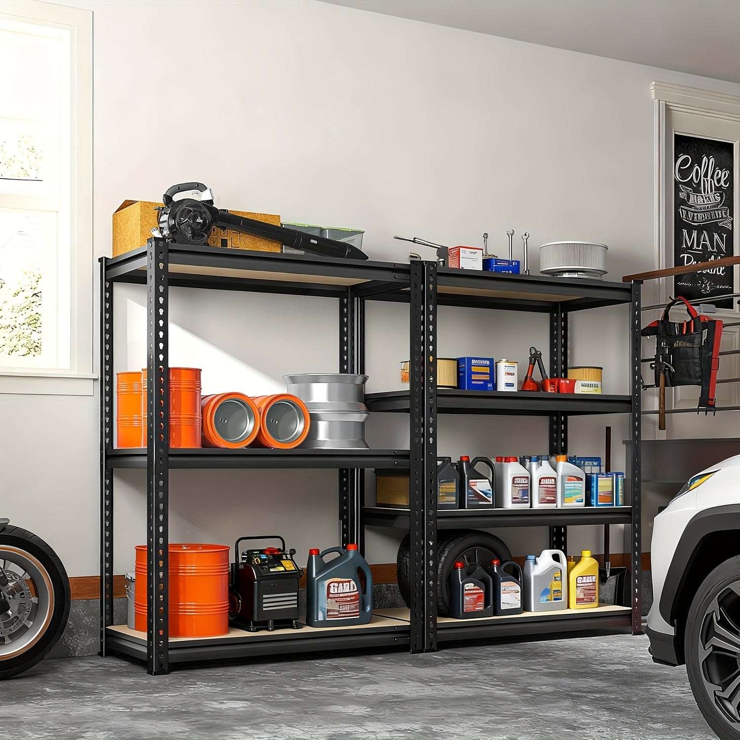 Compact 5 Tier Adjustable Home Storage Rack – durable multi-purpose storage, 2000LBS for garage Shelving Storage Shelves Heavy Duty Shelving 5 Tier Metal Shelving Units, designed for American homes, daily convenience and practical gifting
