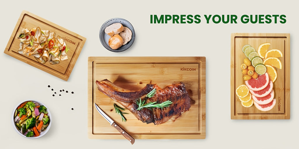 4pcs Oversized Bamboo Cutting Board, Equipped With Cutting Board Rack, Kitchen Gadgets, Juice Groove, Knife Friendly, Multifunctional Board, The Best Gift For Family, Friends And Relative. Memorial Day, Spring Essentials, Mother'S Day Gift