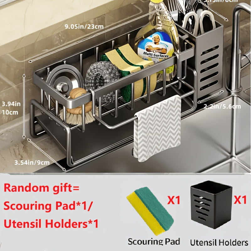 Space-Saving Adjustable Home Storage Rack – durable multi-purpose storage, Stainless Steel Drainable Soap Storage Rack Bathroom Toiletry Organizer with 1-Row Drainable Toothbrush Holder, designed for American homes, daily convenience and practical gi
