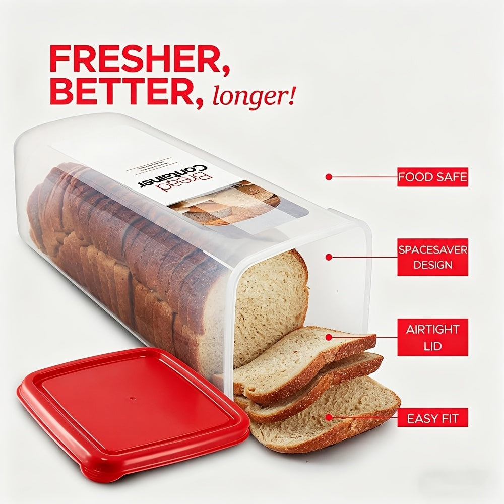 Premium Countertop Bread Storage Box – fresh-bread countertop organization, Plastic Bread Box with Top Lid - Freezer-Safe Rectangular Bread Storage Container with Reliable, designed for American homes, daily convenience and practical gifting