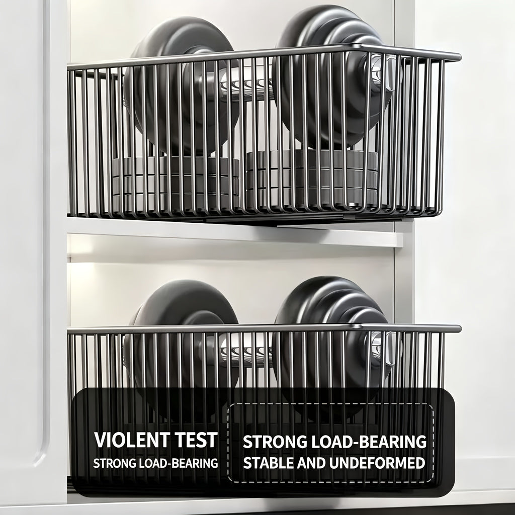 Pull-out Cabinet Organizer for Framed Cabinets. 16.73inch Deep, 7.09inch Height Keeps Seasonings Safe From Tipping. Ball-bearing Slides for Smooth, Quiet, Jitter-free Operation with Strong Load Capacity. Large Capacity Fits Kitchen Utensils