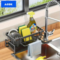 Kitchen Essential – Kitchen Sink Caddy with Drainage, Kitchen Sink Organizer with Removable Brush Holder, Sink Caddy with Drainage for Dishwashing Brush, Sponge, Soap And Scrubbing Additions