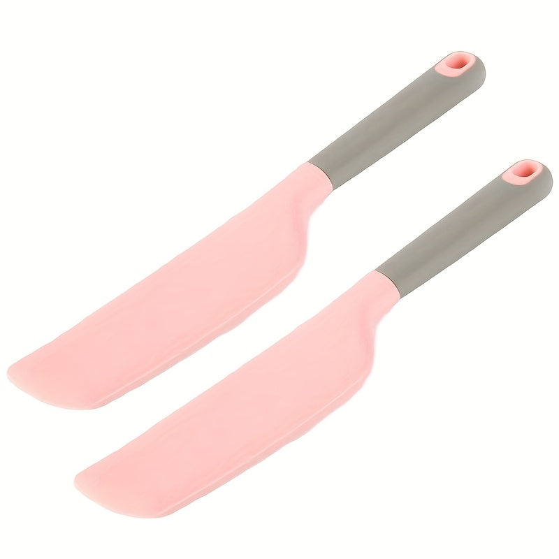 Kitchen Essential – 2pcs Large Silicone Spatula- Non Stick, Heat-resistant Kitchen Scraper, Kitchen Supplies, Kitchen Accessories, Christmas Gift, Suitable for Cooking and Baking, Easy to Mi