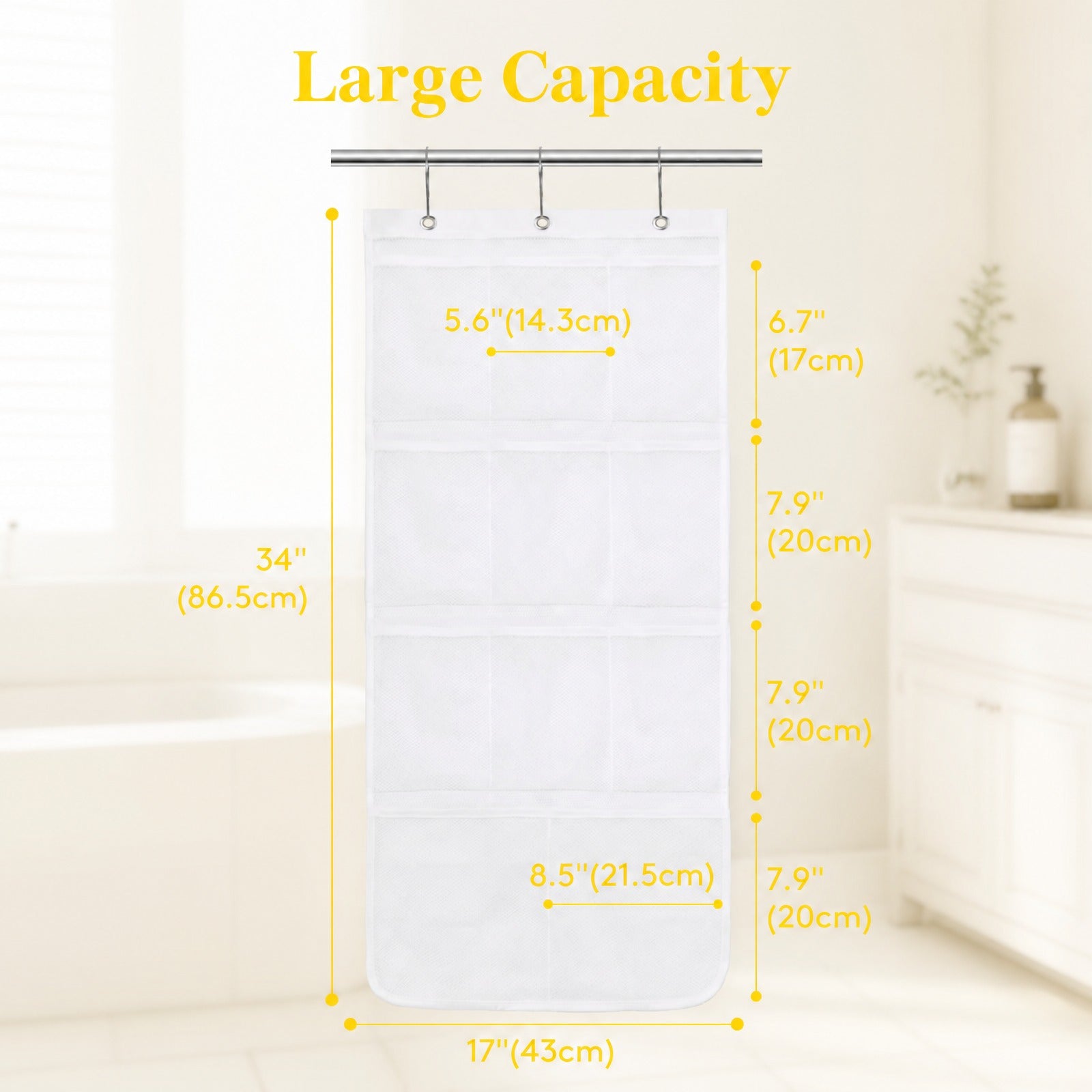 Easy-Access 1/2/3/4 Pack Home Storage Organizer – space-saving everyday organization, 7 Pocket Hanging Mesh Shower Caddy Quick-Dry Portable Bathroom Organizer for Soap Shampoo Cruise, designed for American homes, daily convenience and practical gifti
