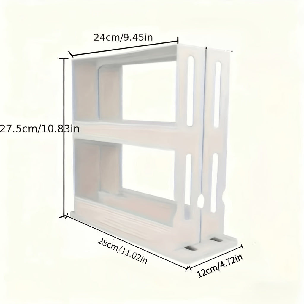 1 Large Capacity Kitchen Organizer - 2-Tier Rotating Spice Rack, Suitable for Countertops and Cabinets, Multi-functional Pull-out Storage Rack