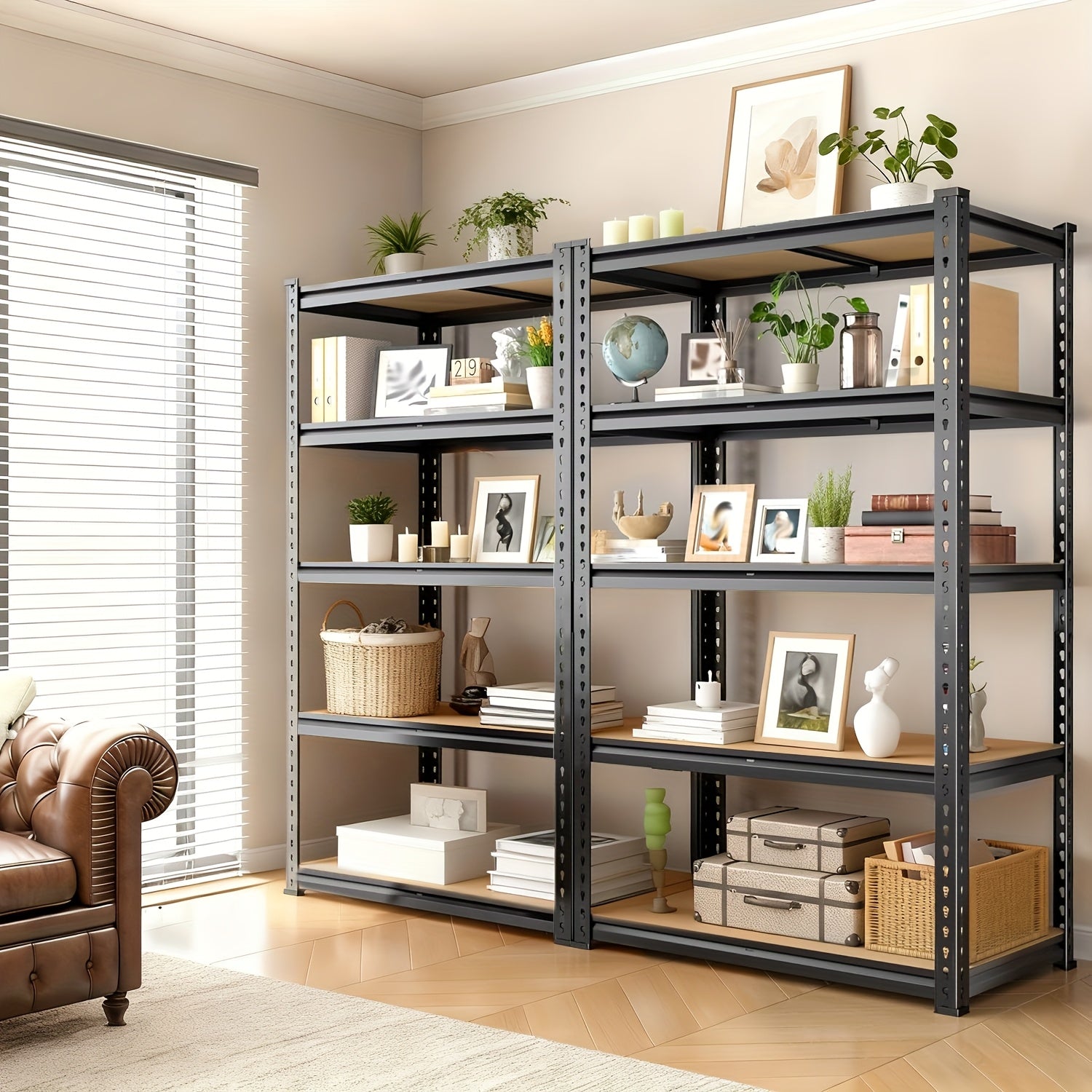 Compact 5 Tier Adjustable Home Storage Rack – durable multi-purpose storage, 2000LBS for garage Shelving Storage Shelves Heavy Duty Shelving 5 Tier Metal Shelving Units, designed for American homes, daily convenience and practical gifting