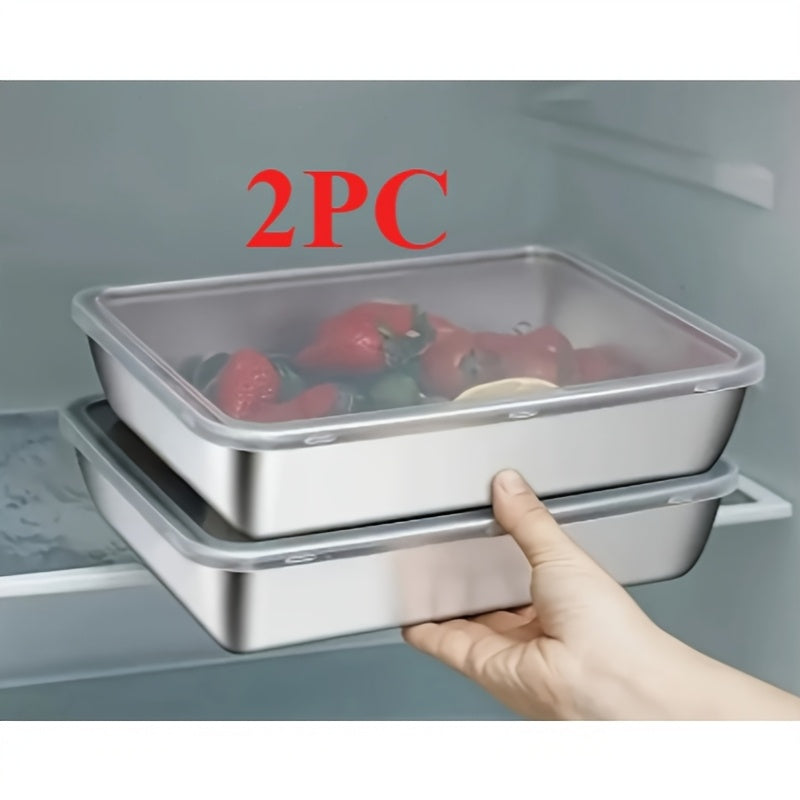 Food Storage Containers – oven-ready cooking and serving, 2 5pcs Durable Stainless Steel Food Storage Contai