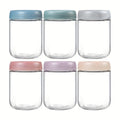 6-Pack Glass Airtight Jars with Silicone Sleeves, Moisture-Proof Food Storage Containers for Tea, Grains, Nuts, Snacks, and Yogurt