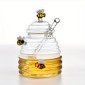 1pc Glass Honey Jar 16.91oz with Lid and Dipper, High Borosilicate Transparent Honey Bottle, Animal Theme, BPA-Free Storage Container for Honey and Jam