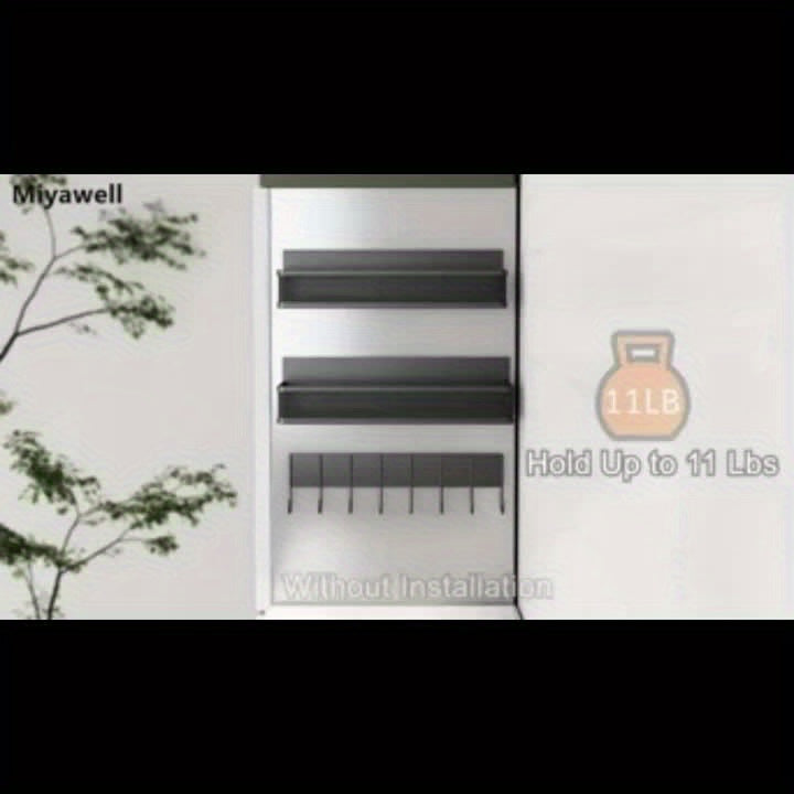 Premium 3 Pack Adjustable Home Storage Rack – durable multi-purpose storage, Magnetic Spice Rack for Refrigerator 3 Pack Magnetic Shelf Moveable Fridge Organizer with 8-Hook, designed for American homes, daily convenience and practical gifting