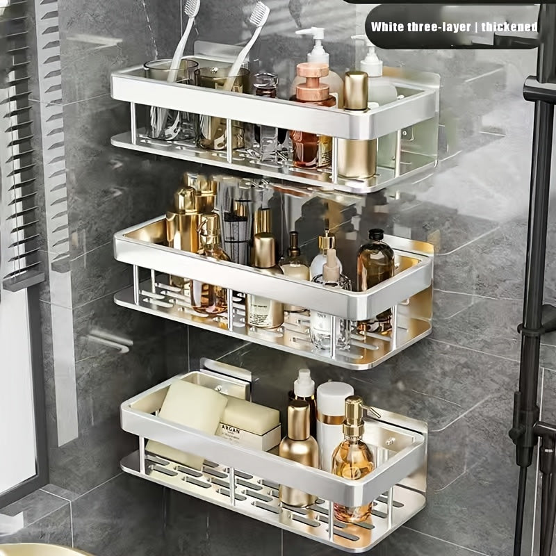 Kitchen Essential – Multi-piece Shower Rack Bathroom Rack Wall-mounted Storage Rack Bathroom Shampoo Lotion Cosmetics Storage Rack Kitchen And Bathroom Storage Space-saving Storage Rack-no D
