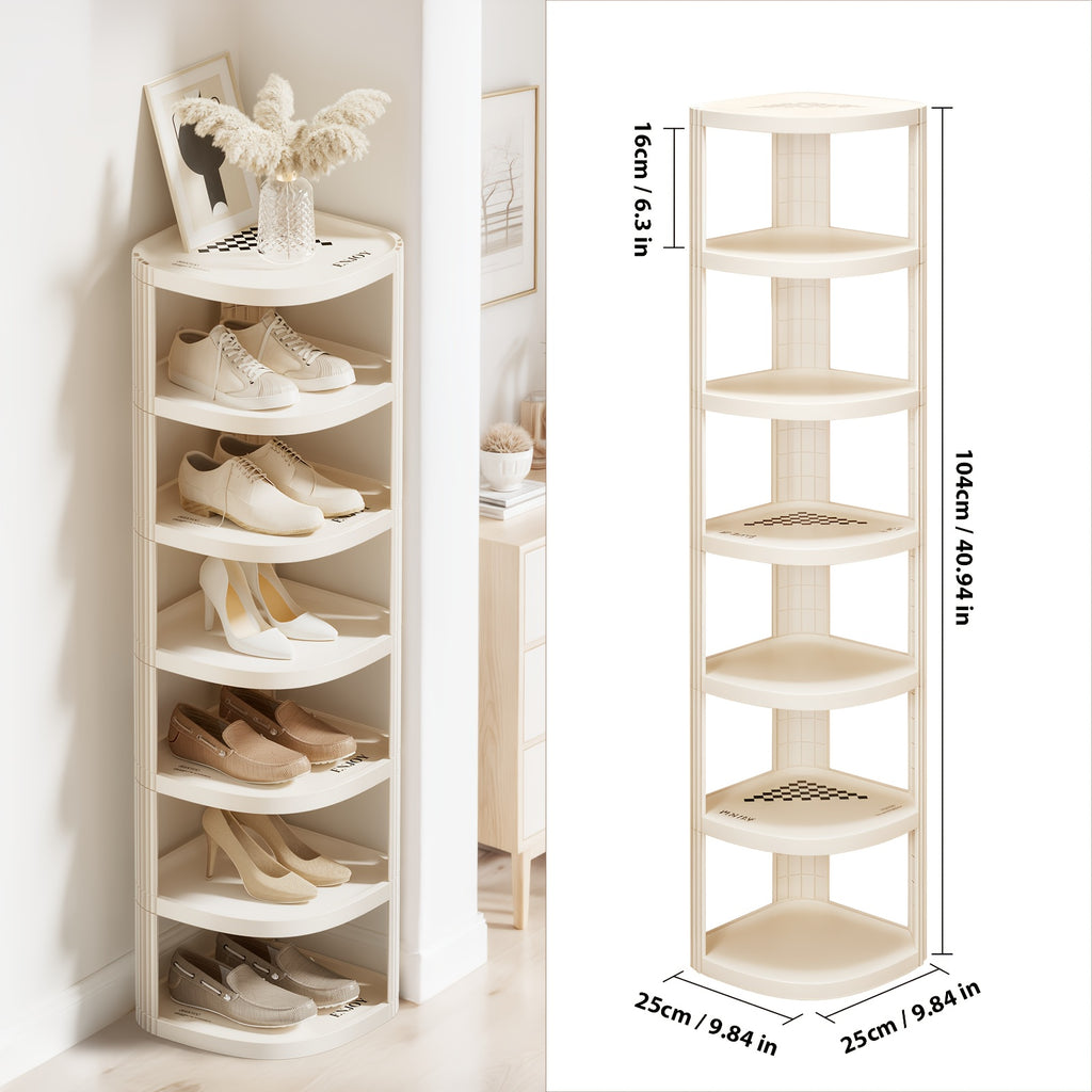 7/9 Tier Multipurpose Corner Shelves, Space-Saving Sturdy Storage Rack, Easy Install No-Drill Organizer, Stackable Shoe Holder for Bathroom Kitchen Entryway Closet
