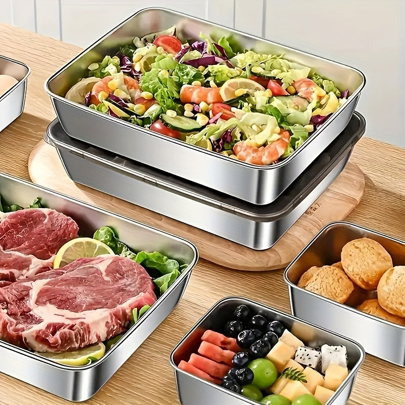 Easy-Access 18/12/6pcs Refrigerator Storage Organizer – easy-access fridge organization, 18 12 6pcs 9 6 3 Lids 9 6 3 Boxes Stainless Steel Food, designed for American homes, daily convenience and practical gifting
