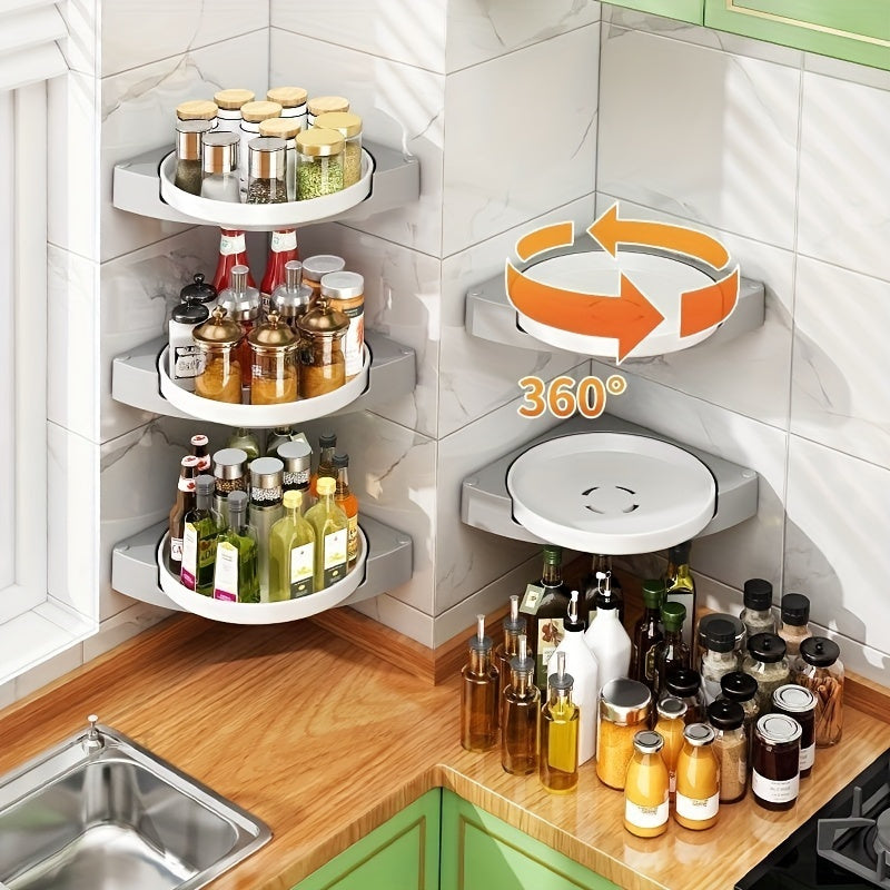 Heavy-Duty Adjustable Home Storage Rack – durable multi-purpose storage, Easy-Install 360 Rotating Shower Caddy - No-Drill Corner Storage Rack for Bathroom Kitchen with, designed for American homes, daily convenience and practical gifting