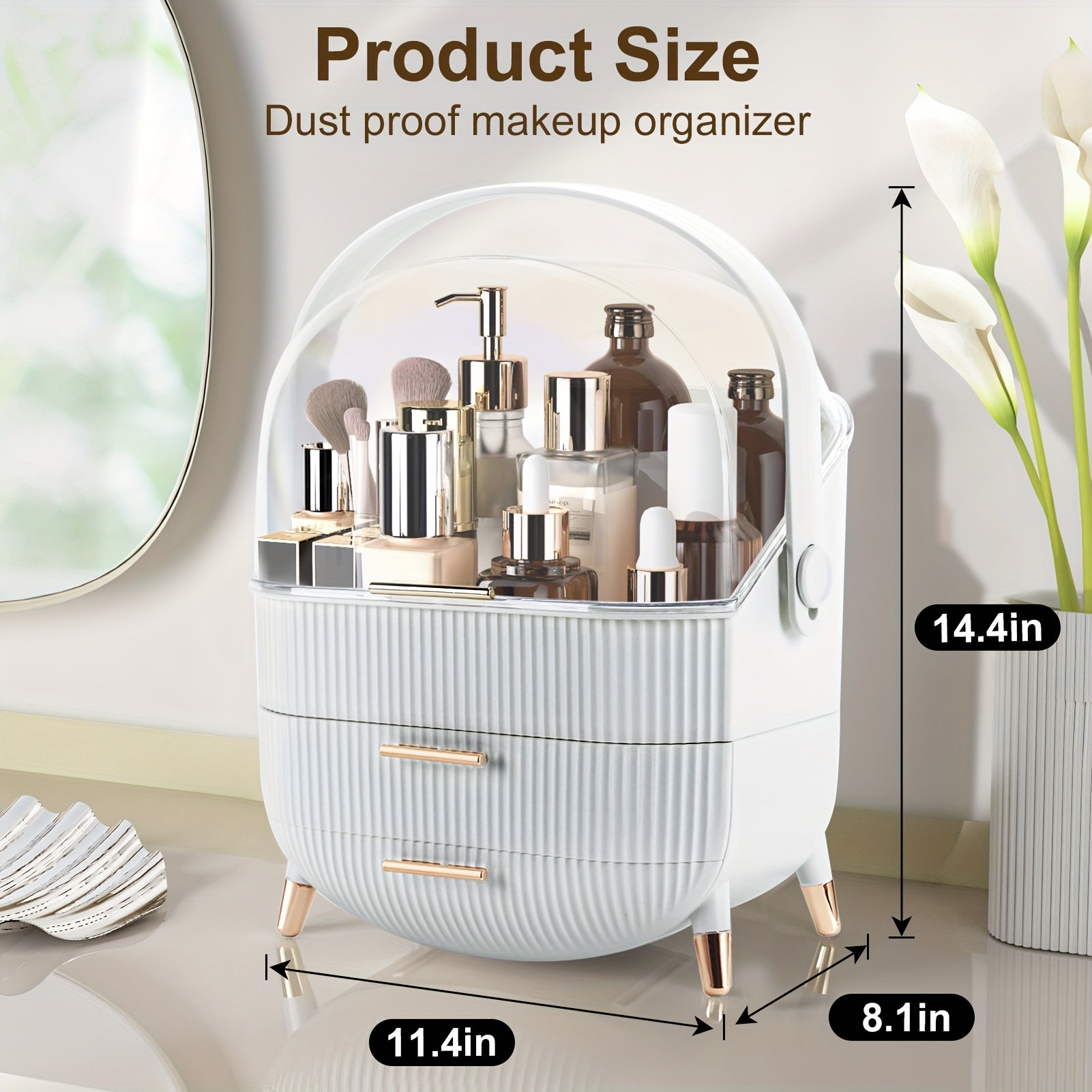 Space-Saving Stackable Storage Drawer – smooth-access cabinet organization, Makeup Organizer for Vanity Make Up Organizers And Storage Cosmetics Skincare Organizers with Lid, designed for American homes, daily convenience and practical gifting